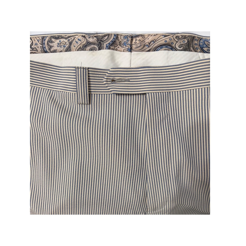 Lauren Ralph Lauren Mens Blue White Pinstripe Suit Set 48L 38W x 32L Seersucker - Picture 7 of 9